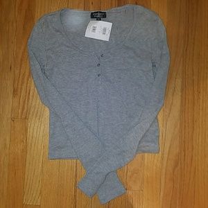 Grey long selve top shop shirt